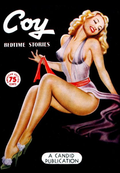 Pulps. A selection of gaudy covers from ‘spicy’ magazines of the late 1940s and early 1950s. Titles include PICCADILLY EYEFUL, DESIRES OF DARKNESS, CUPID’S CAPERS and HEEBEE-JEEBEE.