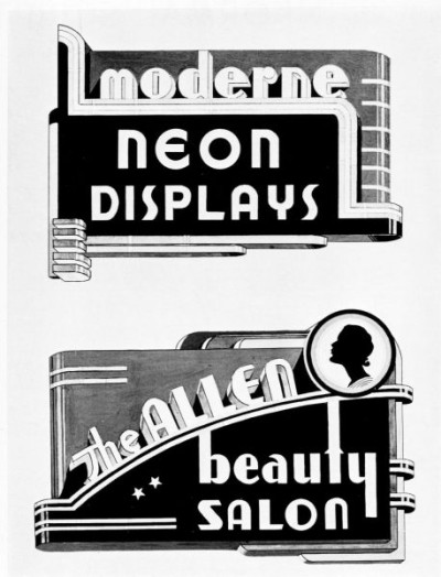 Designs for Neon Signs and Displays 1934-1941 I