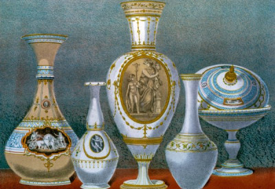 The International Exhibition, 1862. A selection of chromolithic plates from MASTERPIECES OF INDUSTRIAL ART & SCULPTURE AT THE INTERNATIONAL EXHIBITION, 1862, Day & Son. A cross-section of furniture, textiles, ceramics, glassware, etc.