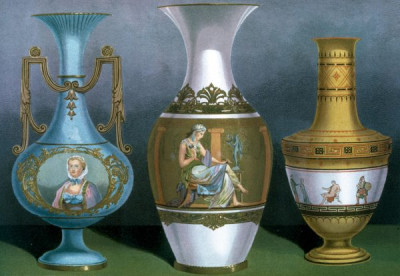 The International Exhibition, 1862. A selection of chromolithic plates from MASTERPIECES OF INDUSTRIAL ART & SCULPTURE AT THE INTERNATIONAL EXHIBITION, 1862, Day & Son. A cross-section of furniture, textiles, ceramics, glassware, etc.
