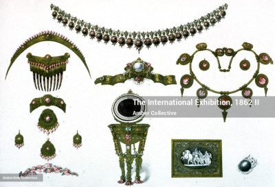 The International Exhibition, 1862. A selection of chromolithic plates from MASTERPIECES OF INDUSTRIAL ART & SCULPTURE AT THE INTERNATIONAL EXHIBITION, 1862, Day & Son. A cross-section of furniture, textiles, ceramics, glassware, etc.