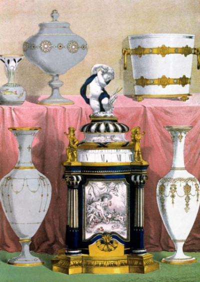 The International Exhibition, 1862. A selection of chromolithic plates from MASTERPIECES OF INDUSTRIAL ART & SCULPTURE AT THE INTERNATIONAL EXHIBITION, 1862, Day & Son. A cross-section of furniture, textiles, ceramics, glassware, etc.