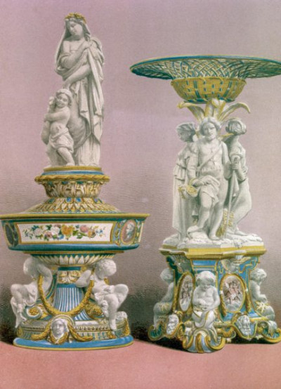 The International Exhibition, 1862. A selection of chromolithic plates from MASTERPIECES OF INDUSTRIAL ART & SCULPTURE AT THE INTERNATIONAL EXHIBITION, 1862, Day & Son. A cross-section of furniture, textiles, ceramics, glassware, etc.