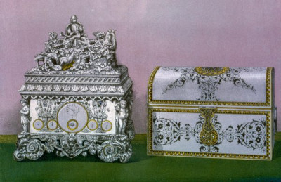 The International Exhibition, 1862. A selection of chromolithic plates from MASTERPIECES OF INDUSTRIAL ART & SCULPTURE AT THE INTERNATIONAL EXHIBITION, 1862, Day & Son. A cross-section of furniture, textiles, ceramics, glassware, etc.