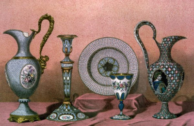 The International Exhibition, 1862. A selection of chromolithic plates from MASTERPIECES OF INDUSTRIAL ART & SCULPTURE AT THE INTERNATIONAL EXHIBITION, 1862, Day & Son. A cross-section of furniture, textiles, ceramics, glassware, etc