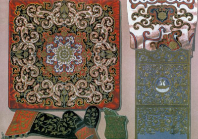 The International Exhibition, 1862. A selection of chromolithic plates from MASTERPIECES OF INDUSTRIAL ART & SCULPTURE AT THE INTERNATIONAL EXHIBITION, 1862, Day & Son. A cross-section of furniture, textiles, ceramics, glassware, etc.