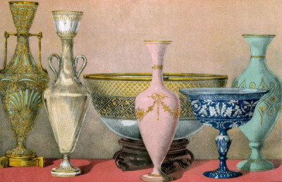 The International Exhibition, 1862. A selection of chromolithic plates from MASTERPIECES OF INDUSTRIAL ART & SCULPTURE AT THE INTERNATIONAL EXHIBITION, 1862, Day & Son. A cross-section of furniture, textiles, ceramics, glassware, etc.