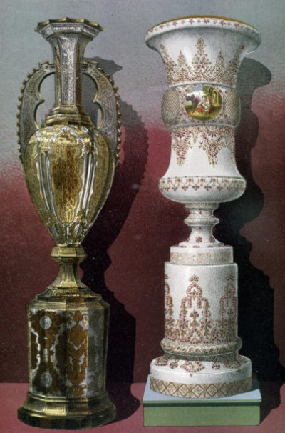 The International Exhibition, 1862. A selection of chromolithic plates from MASTERPIECES OF INDUSTRIAL ART & SCULPTURE AT THE INTERNATIONAL EXHIBITION, 1862, Day & Son. A cross-section of furniture, textiles, ceramics, glassware, etc.