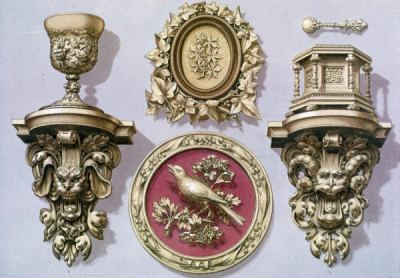 The International Exhibition, 1862. A selection of chromolithic plates from MASTERPIECES OF INDUSTRIAL ART & SCULPTURE AT THE INTERNATIONAL EXHIBITION, 1862, Day & Son. A cross-section of furniture, textiles, ceramics, glassware, etc.