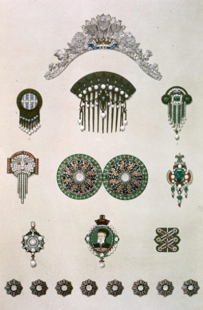 The International Exhibition, 1862. A selection of chromolithic plates from MASTERPIECES OF INDUSTRIAL ART & SCULPTURE AT THE INTERNATIONAL EXHIBITION, 1862, Day & Son. A cross-section of furniture, textiles, ceramics, glassware, etc.