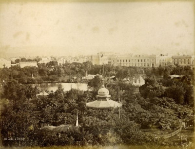 Pascal Sebah Album: Jardin d'Ezbekieh, 1800s