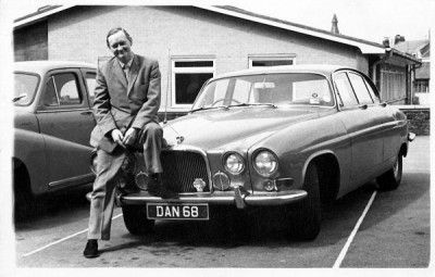 T Dan Smith Archive: Dan Smith with Jaguar Car DAN68, Whitehaven, 1965