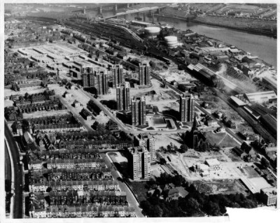T Dan Smith Archive: Arial view of Scotswood Road redevelopment