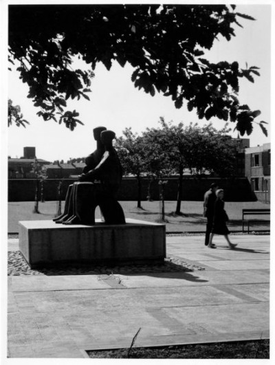 T Dan Smith Archive: public art in grounds of Shieldfield flats, c. 1960s