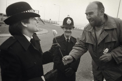 Seafarers: A flower for every woman PC everyday. Women PCs are routinely placed on the front police line, 1987/88