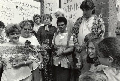 Meadow Well: Nancy Cutting the Ribbon on the MAG House, 1988-1991