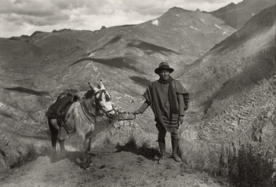 Chambi Collection: Self-portrait near native village of Coaza Carabaya, Puno, c. 1930.