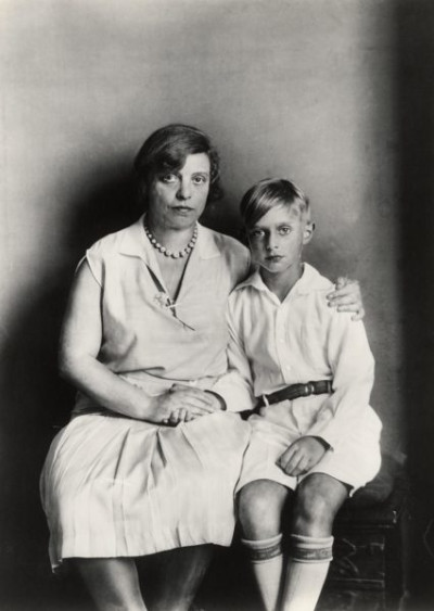Dr. Lu Strauss Ernst, divorced wife of painter Max Ernst, with her son, France, 1928