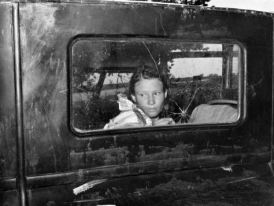 Russell Lee Collection: Migrant Child Returning Home from Fields, Prague, Oklahoma, 1936