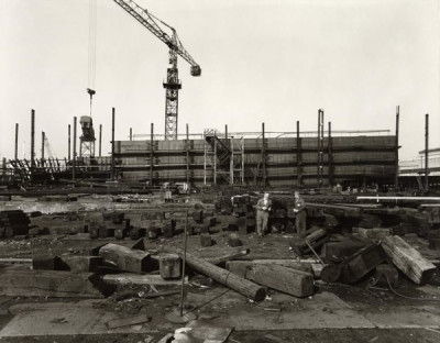 Shipbuilding on the Tyne: Side of Collier (Boar No. 361), 1983