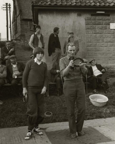 Quoits: Father and son, Andrew and John White at Fylingthorpe Open North of England Championship on June 9th, 1979