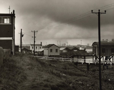 Tees Estuary: Looking back off South Gare, across what was Bran Sand, towards the three blast furnaces of Clay Lane, South Bank, c. 1980