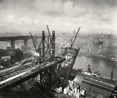 Building the Tyne Bridge: View of the Bridge Nearing Completion From the Gateshead Side, 27th September 1927