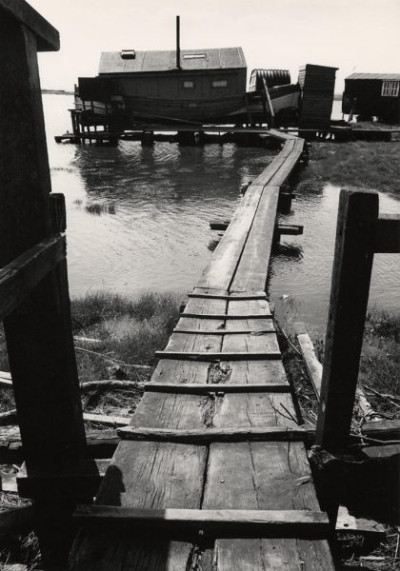 Greatham Creek: John Featherstone's houseboat, 1970