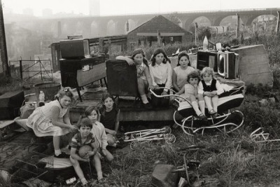 Byker: Children Playing House with Discarded Junk Near Byker Bridge, 1971