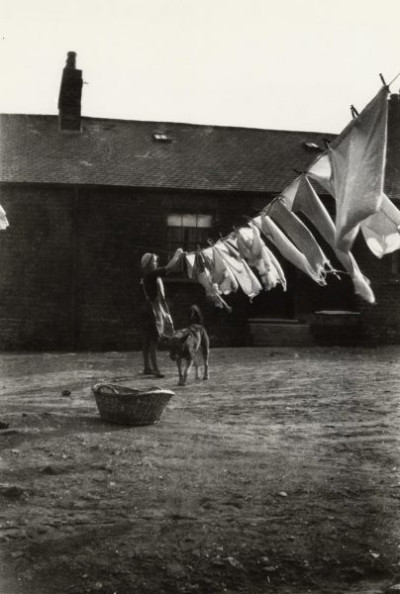 Wheatley Hill: Hanging up the washing outside our front door
