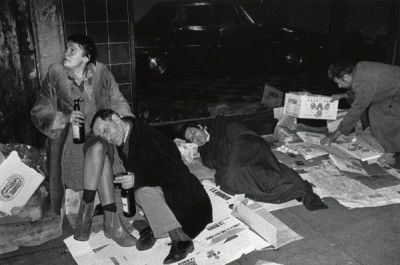 Survival Programmes: Outside Charing Cross Station, London, 1974